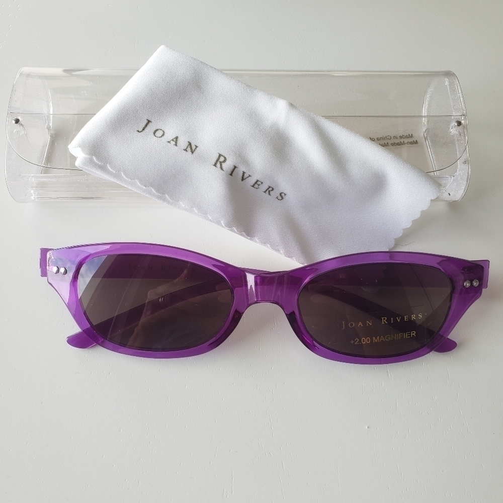 JOAN RIVERS HIGH TECH FLEX MAGNIFIER READING GLASSES PURPLE 2.0